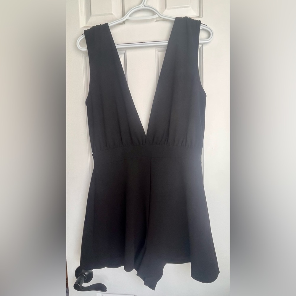 Black Deep V Romper